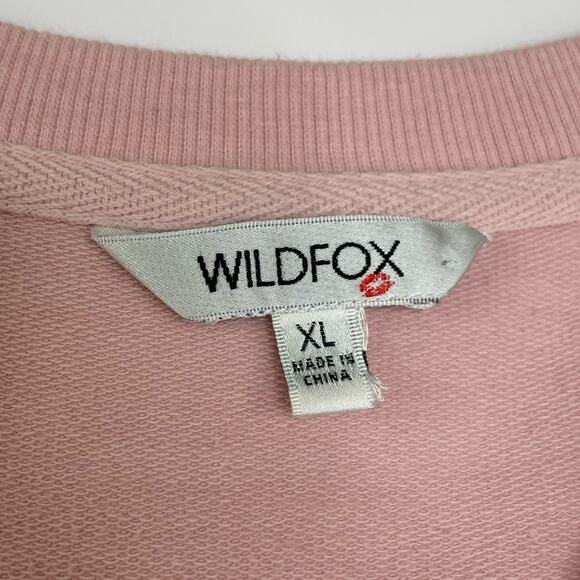 Wildfox pink tunic graphic pullover sweater shirt "Coffee & Sunshine" size XL - Picture 6 of 11